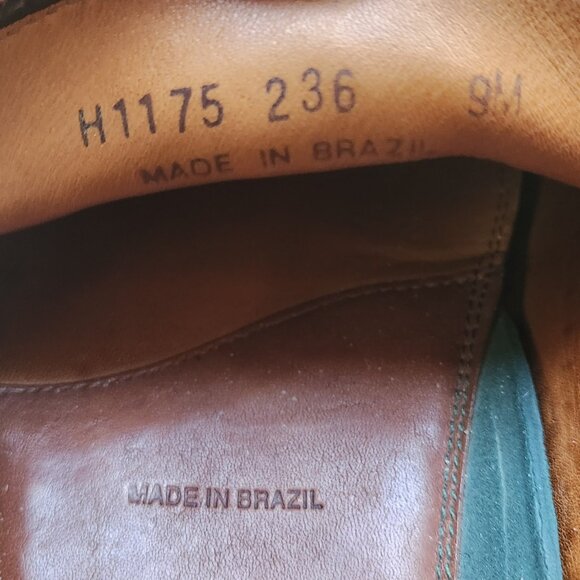 HS Trask Handsewn Leather Tassel Loafer Bozeman MT Size 9M Made In Brazil Kiltie - Picture 4 of 9